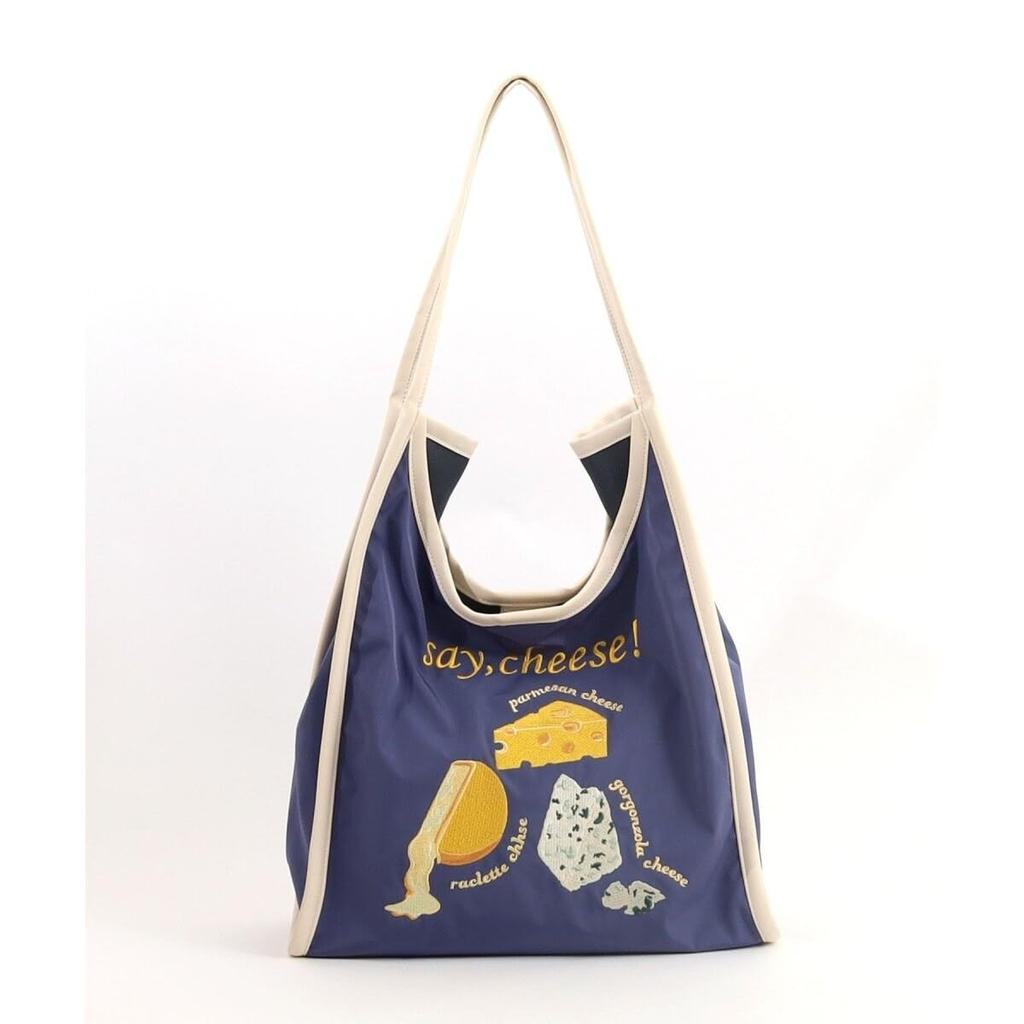 Cuco Motif Embroidered Tote BagA4 Size, 2513111048, Gray (012)