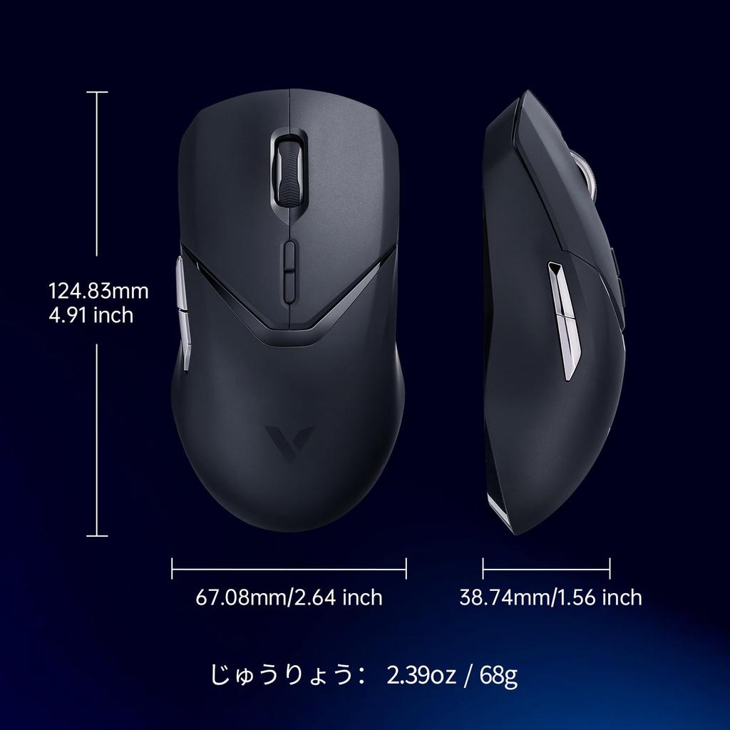 Rapoo VT9Pro Wireless Gaming Mouse PAW 3398V Gaming 26000 Electronic 1ms Response 68g 10 Programmable Long Onboard Memory 1K - Mouse, DPI,