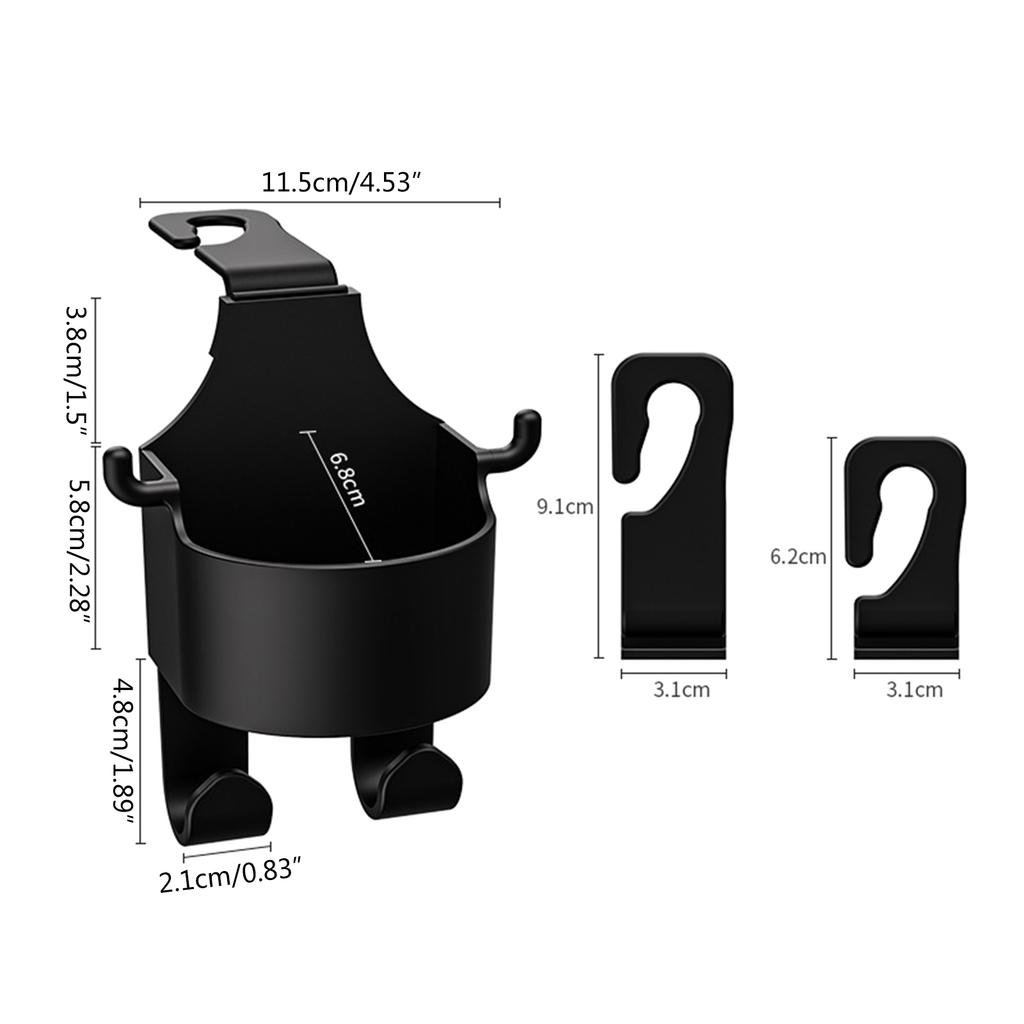 Car Headrest Cup Holder with Hook Car Back Seat Hanging Mount Phone Holder Beverage Holders Auto Interior Accessories