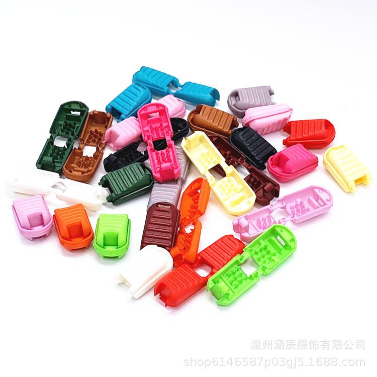 Colorful Plastic Button Tail Clip Bell Rope Stopper Elastic Shoelace Adjustment Buckle