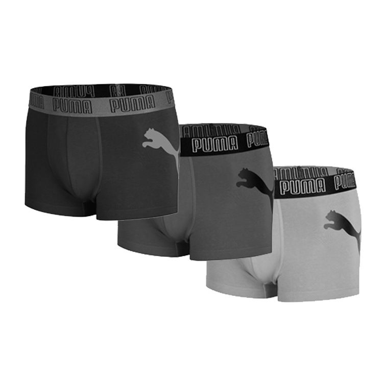 Puma Men's 3 Pack Multi Color Trunks With Logo Waistband Soft Casual Everyday Underwear 701220208-03