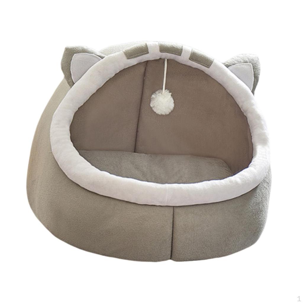Cartoon Pet Bed Animal House Semi Enclosed Autumn Winter Comfortable Cat Caves Nest Plush