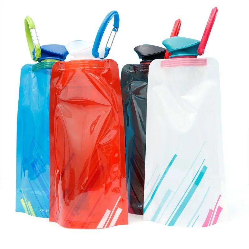 Lightweight To Carry Ultralight Foldable Water Pouch 700ml Water Bottle Pouch Outdoor Activity Sport Supplies Hiking Running Soft Flask Water Bottle