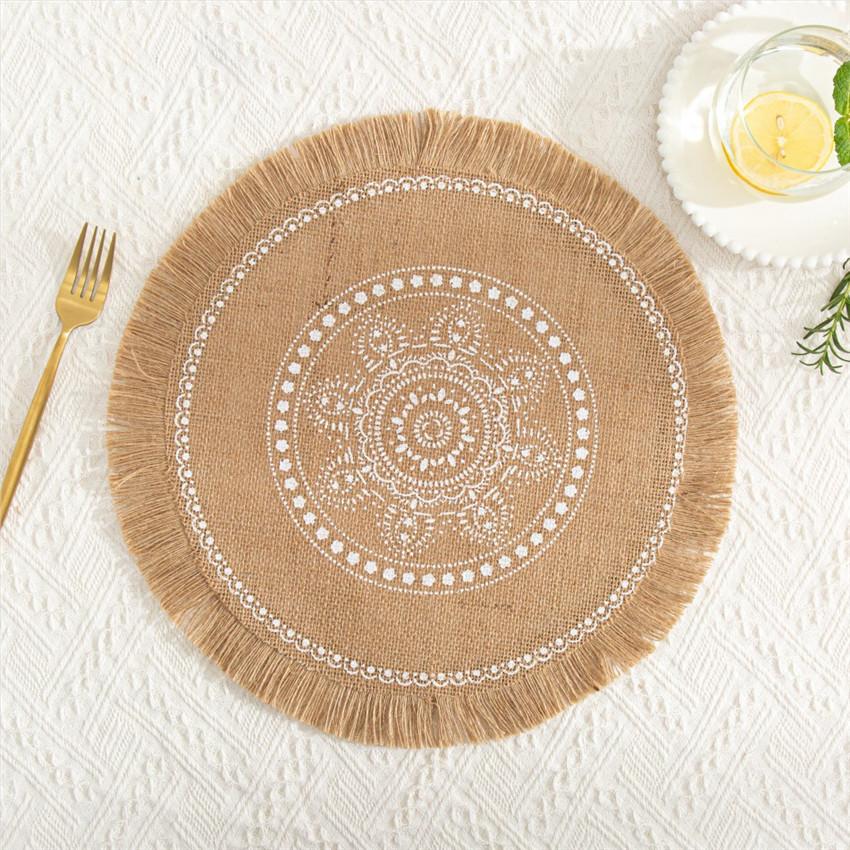 Cheap Jute Placemat Portable Woven Placemats with Tassel Placemats