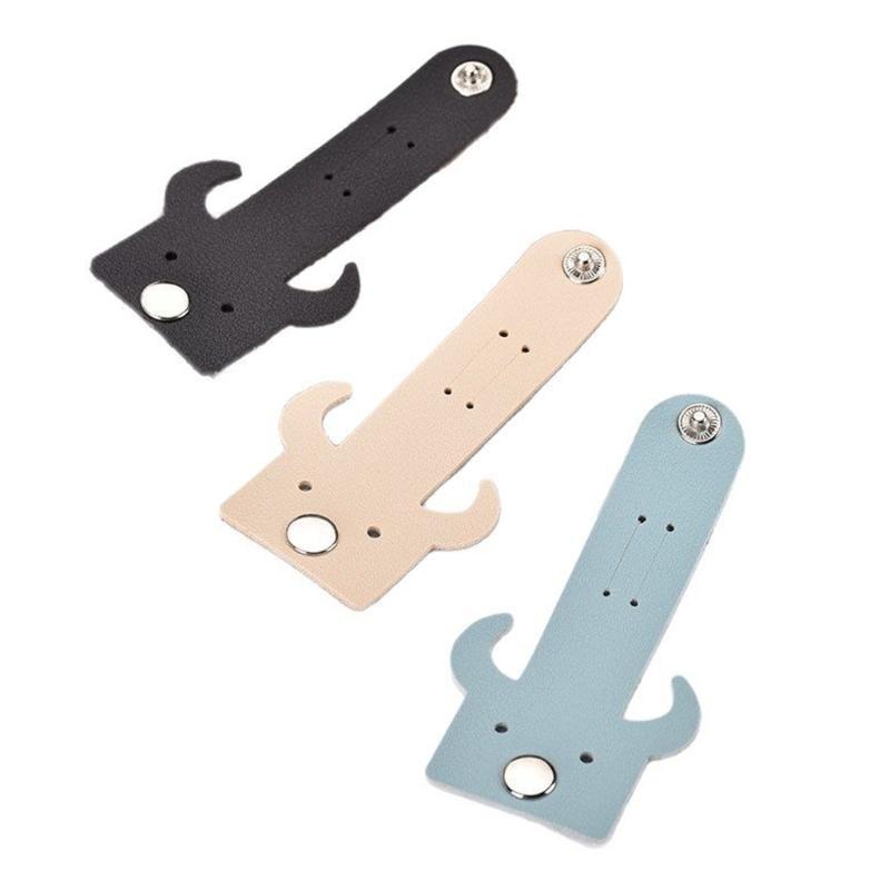 PU Leather Cable Straps Cord Organization Cable Clip Tie Portable Earphone Wrap Winder Wire Tie Cable Management Clip