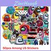 50pcs Among Game Us Stickers Waterproof Pvc Luggage Laptop Mug Bikes Diy Decals