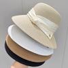 Hepburn Style Elegant Dome Bucket Hat Women's Summer Sunshade Sun Hat Straw Top Hat Fashion Straw Hat