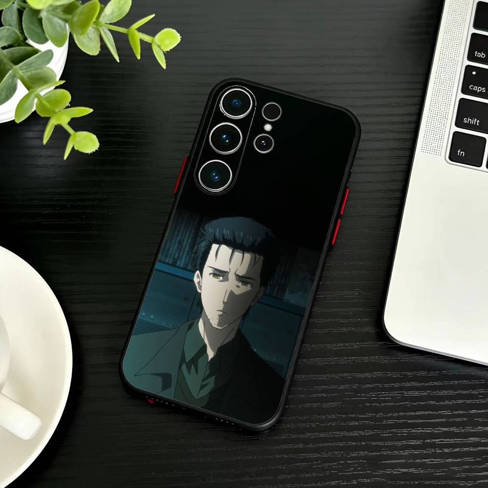 T-Rintaro Okabe STEINS DATE Phone Case For Samsung S26,S25,S24,S23,S22,S21,S20,Plus,Fe,Lite,Others Black Cover