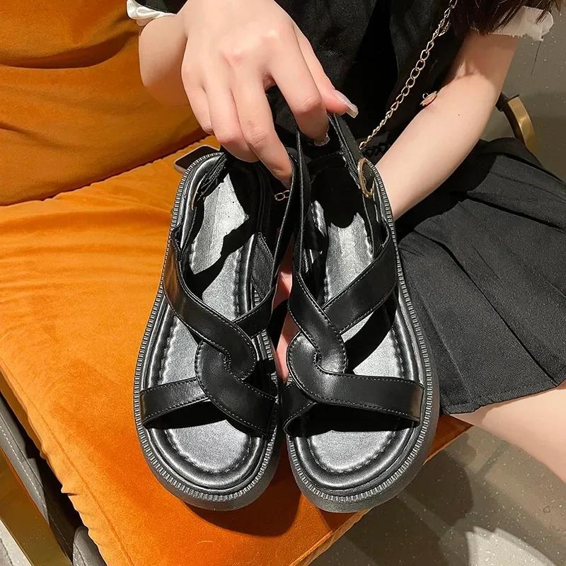 New Woman's Sandals Summer Flat Shoes for Women Holidays Platform Retro Sandals Ladies Shoes 2024 Sandalias Mujer Heels Women
