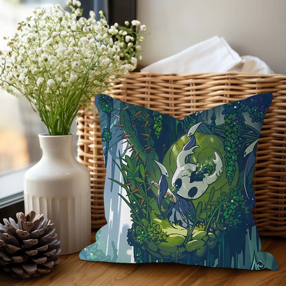 

H-Hollow Knight Decorative Room Aesthetics Pillow Case Home Decor Bedroom Sofa Bed Couch Pillow Cover 45x45 12x12Inch