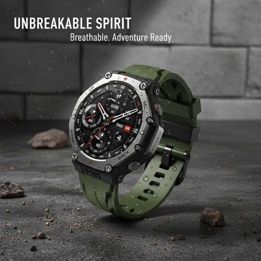 Watch Band for Amazfit T-Rex 3 2 1 Sport Strap Classic Buckle Silicone Wristband for T-Rex 3 2 1 Men Women Accessories Strap
