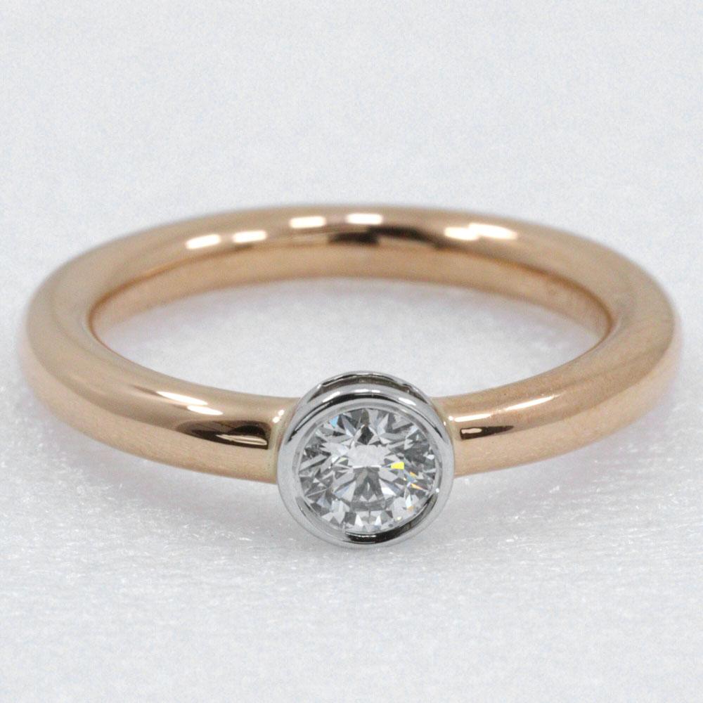 TIFFANY&Co. Bizet Ring 1P diamond K18 Pink Gold/Pt950Platinum/diamond #3.7(US Size) 4.4g Women Used