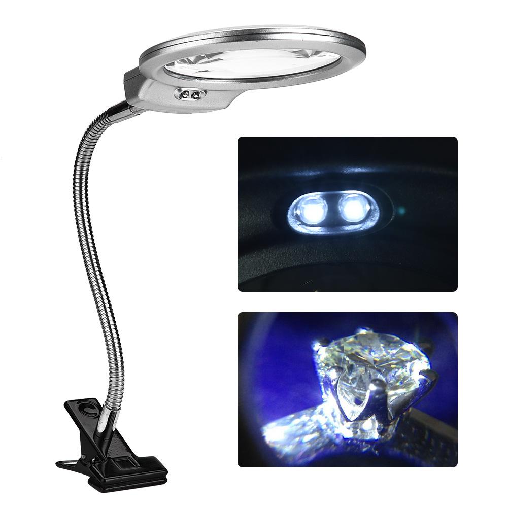 Tischklemme Klemme Flexible Lupe Einstellbare LED Lupe Schmuck Uhren Reparaturwerkzeug