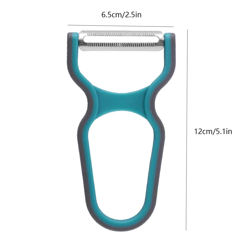 3pcs/set Peeler Stainless Steel Food Slicer Non-Slip Handle Manual Kitchen Peeling Tool Color Random Kitchen Accessories