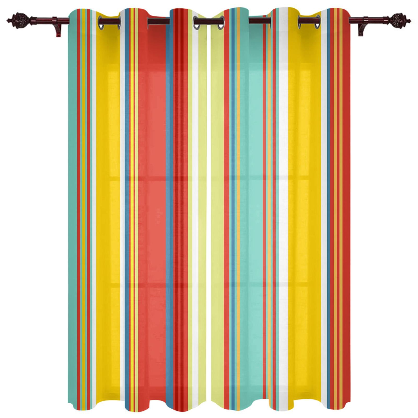 

Градиентные полосатые современные оконные шторы для гостиной, спальни, кухонные шторы, шторы 135W x 60H(cm) x1