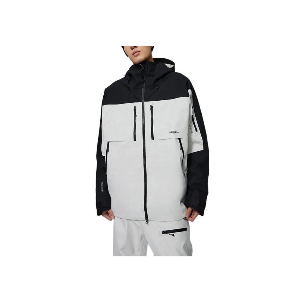 Li Ning Skateboard Series Printed Letter Zipper Hoodie Reflective Loose Jacket Unisex Jacket White AHXS001-2