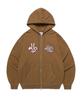 Cavish Damaged Applique Zip Up Hoodie Brown(Cv2Efum481A)
