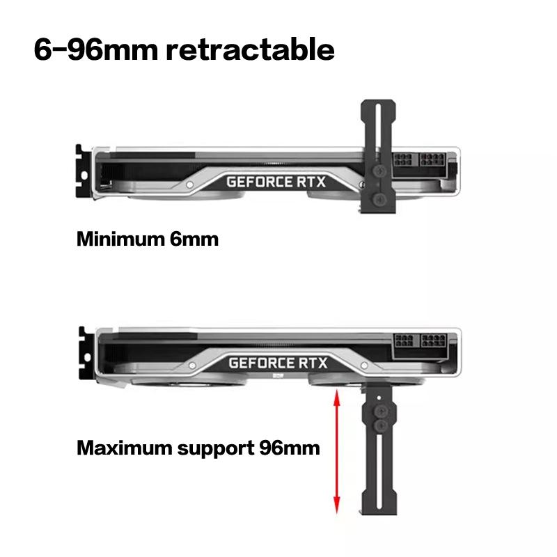 Computer Graphics Card Holder Chassis Fan Support Fixed Metal Bracket 6-96Mm Adjustable Gpu Holder