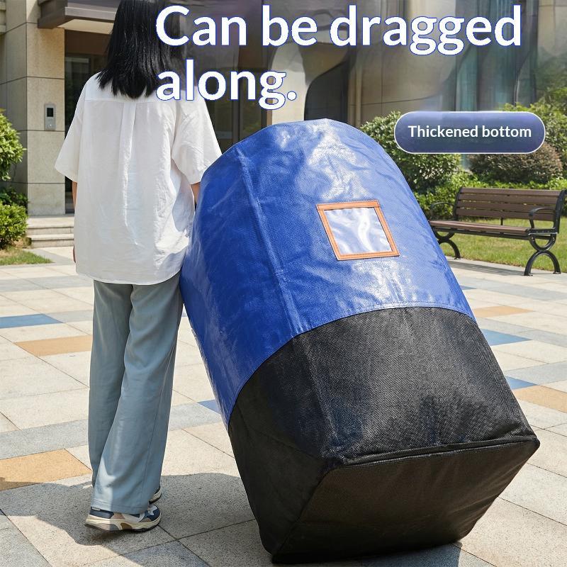 Heavy Duty Rolling Moving Storage Bag With Thickened Bottom Clear Window For House Moving Dorm Relocation Clothes Storage