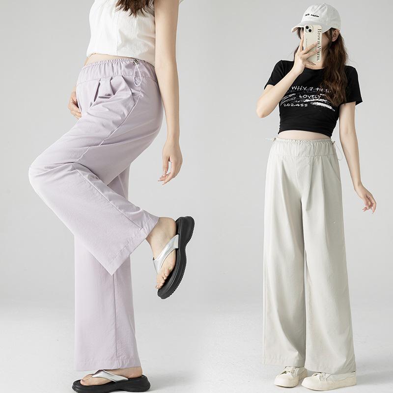 Spring/Summer 2026 Korean Style Maternity Wide-Leg Pants - Casual and Comfortable