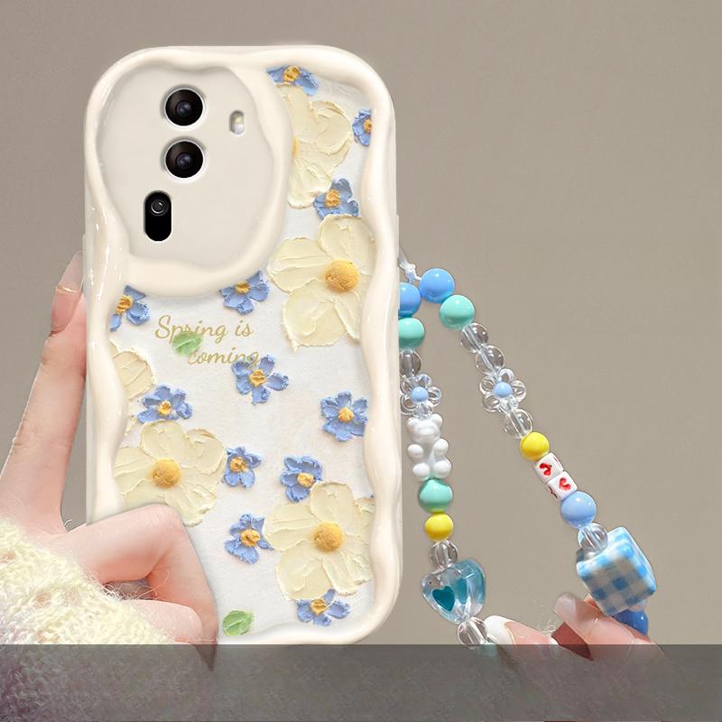 Applicable To Opporeno11/10/9pro Mobile Phone Case R17/15 Full Screen Oil Painting Flower Chain A53/72 Transparent