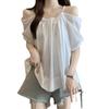 Plus Size One-Shoulder Short Sleeve Camisole Top - Slimming & Versatile Fashion for Women, Summer Arrival