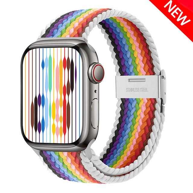 Braided Solo Loop Strap For Apple Watch Band 44mm 40mm 45mm 41mm 46mm 49mm Correa Bracelet iWatch Series Se 8 9 Ultra 2 3 10 11