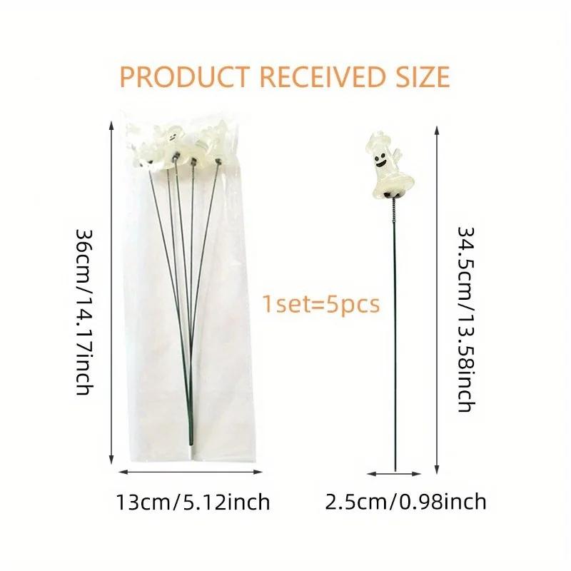 5PCS/set Halloween-themed Decorative Courtyard Glow-in-the-dark Stakes Pole Back Yard Decoration Outdoor Patio Decoration