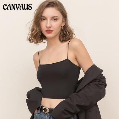Modal Short Necktie Chest Pad Camisole Women One Piece Inner Tube Top Women