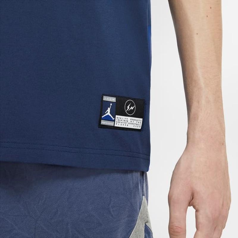 Air Jordan x Fragment T-Shirt Navy/Sport Royal/White Men Tops Blue DA2985-414