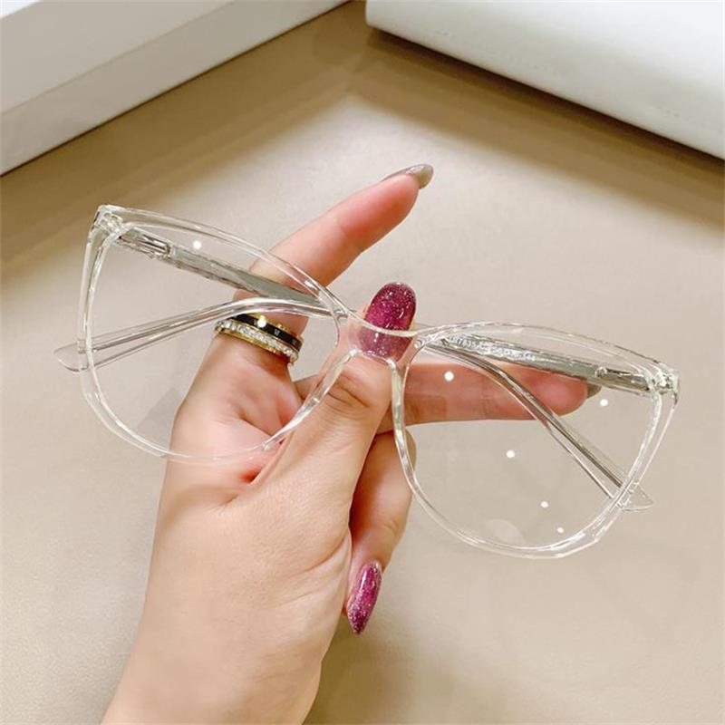 Fashion Women Reading Anti Blue Light Glasses Clear Cat Eye TR90 Prescription Female Glasses Astigmatism