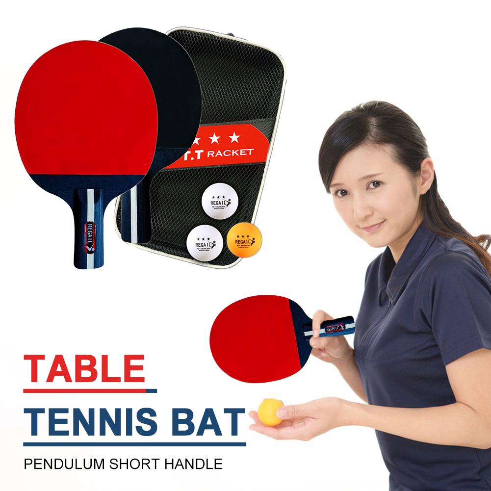 Table Tennis Racket 2 Rackets & 3 Balls Ping Pong Paddles Set Professional 2 Player Ping Pong Set for Beginners Training Game