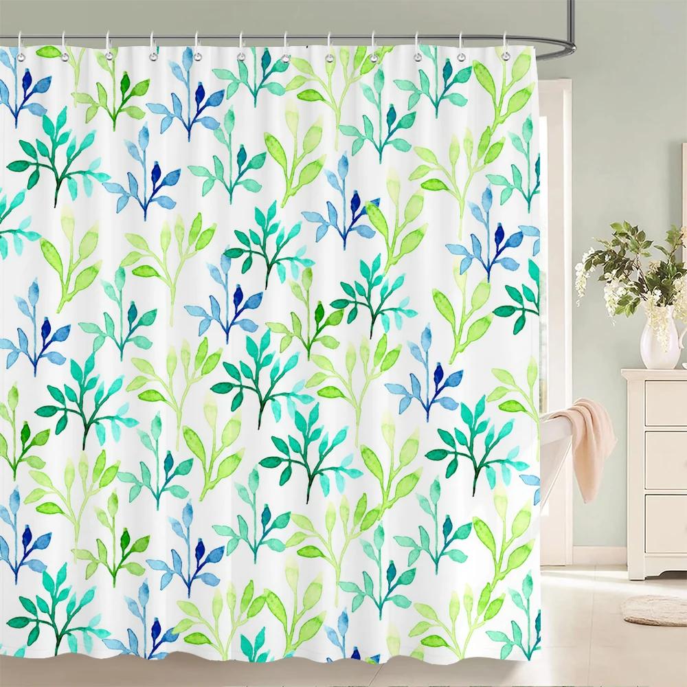 1 pack Watercolor tulip flowers pattern polyester material shower curtain bathroom partition curtain home decorative curtain