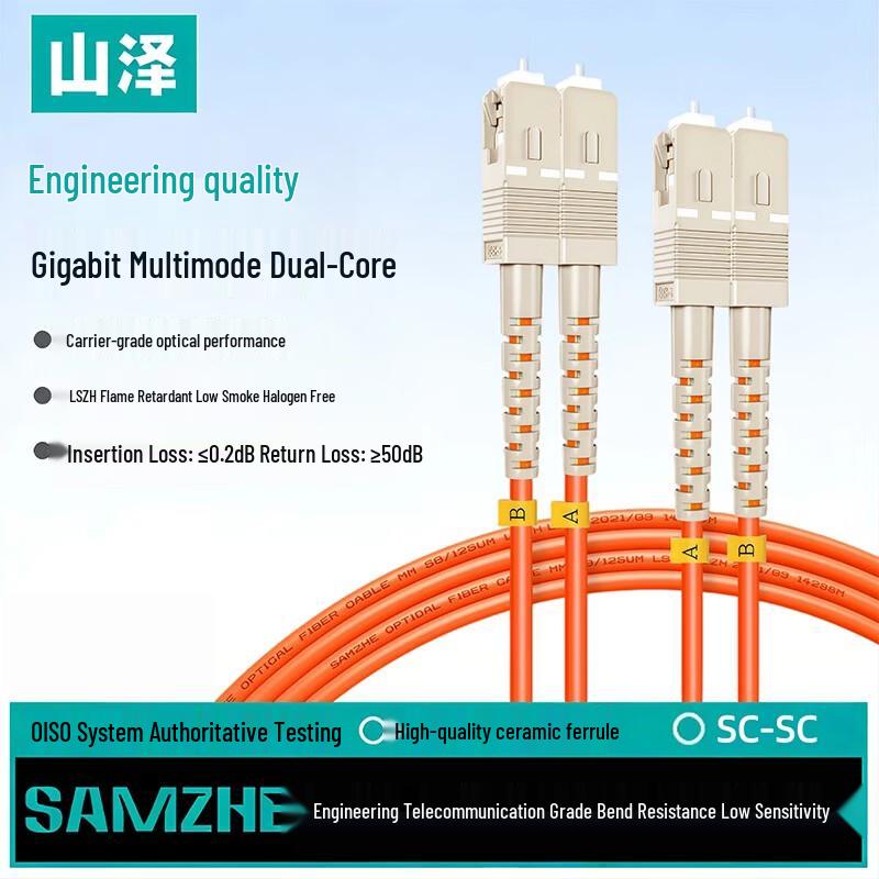 SAMZHE SC-SC Multimode Duplex Fiber Optic Patch Cable