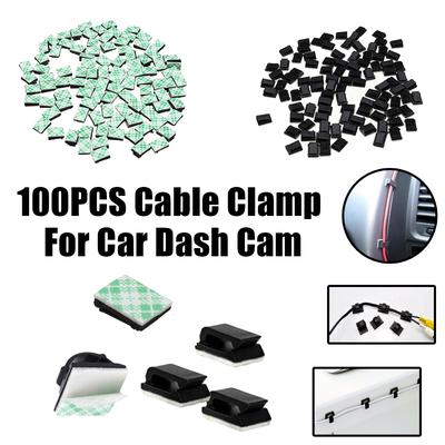 New 6x Car Cable Clamp Wire Clips Self-adhesive Tie Holder Rectangle Cord Mount