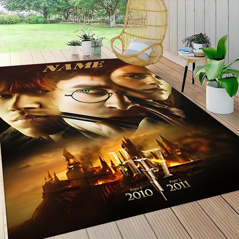 Custom Name "Harry Potter's Magical Journey" Carpet Rug Customizable Soft Washable Anti-Slip Home Living Room Sofa Mats Personalized Rug. 090984