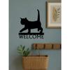 Black Cat Welcome Sign Metal Wall Art 12 Inch Rust Proof Home Decor Bathroom Waterproof Gift Modern