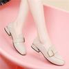 New Autumn British Style Round Head Leather Loafers One-pedal Thick Heel Single Shoes Soft Sole Versatile Shoes Children