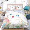 C-Cinnamoroll Kawaii Bettbezug-Set Heimstil Bettwäsche Weiche Baumwolle Wäsche Bett 3-teiliges Set Studentenschlafsaal Geschenk