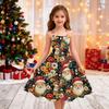 Kindermode Lässig Weihnachts-Print Sexy Schulterfrei Punk Retro Kleid