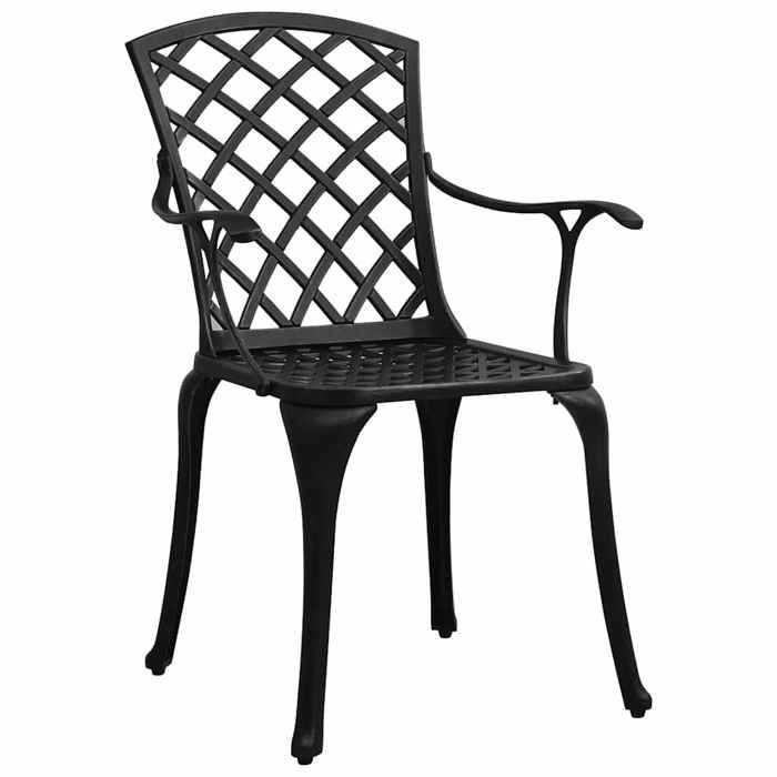 Exclusive House - 5 Pcs Bistro Set Cast Aluminum Black