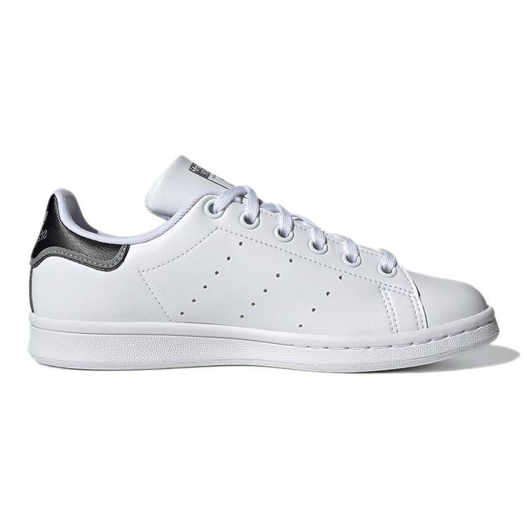 adidas Originals STAN SMITH J Leather Sports Slip Resistant Abrasion Resistant Low Top Skateboard Shoes White Black H05043