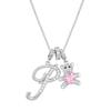 Luxurious Teddy Bear Pendant Necklace with Diamond Inlaid 26 English Letters Charm - European and American Fashion Style