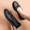 2025 Sandals Soft Sole Leather Shoes Anti Slip Middle and Old Age Hole Shoes Women's Flat Sole Anti Slip Hollow Breathable