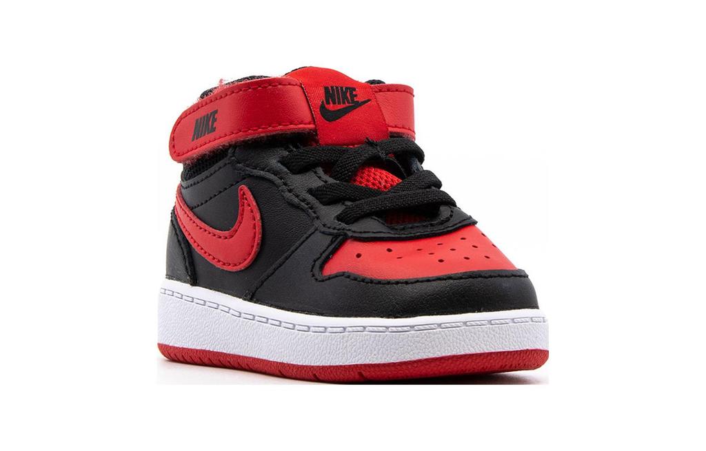 Nike Court Borough Mid 2 Slip Resistant Cushioning Abrasion Resistant Mid Top Skateboard Shoes Black Red CD7784-003