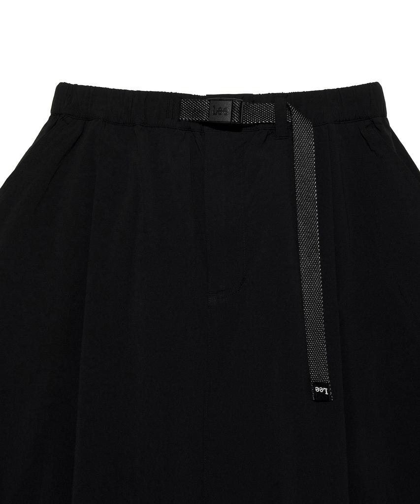 LEE Women Nylon Belted Long Skirt Black