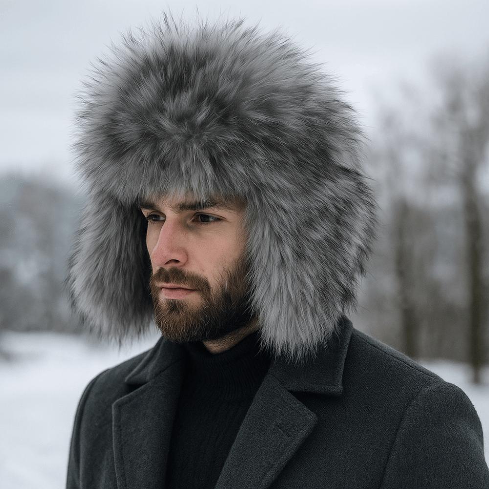 Faux Fur Bomber Hats Round Earflap Winter Round Earflap Cap  Winter Outdoor Activities Wear