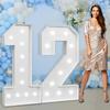 1/2 Pc 73cm/28.7inch Light Up Digital Marquee Frame White Lights KT Board Number 0-9 KT Board With Bracket Party Decorative