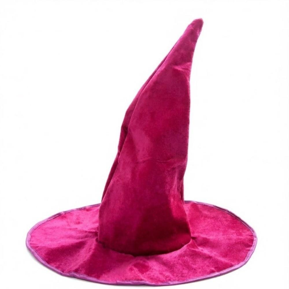 Large Plush Wizard Hat Velvet Curved Tip Tall Witch Hat Retro Witch Costume Hat Masquerade Ball