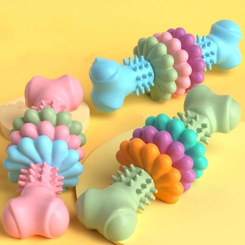 Pet Teething Toy TPR Bone Meaty Pet Toy Dog Toy Gnawing Resistance Teething Toy Dog Bone Shape Interactive Toys Teething